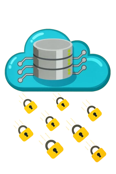 Internet de las cosas, transmitiendo candados de seguridad en representación de los datos encriptados
