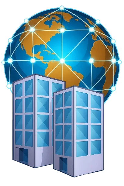 Ciudad conectada por red de telecomunicaciones